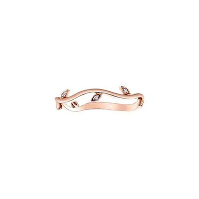 10K Rose Gold 0.024cttw Diamond Ring- Size 6.5