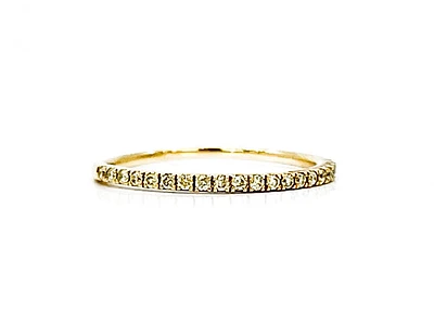 14K Yellow Gold 0.15cttw Yellow Diamond Ring, size 6.5