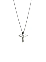 Diamond Cross Silver Necklace