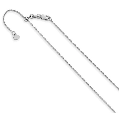Adjustable 14K Gold Round Cable Chain 16