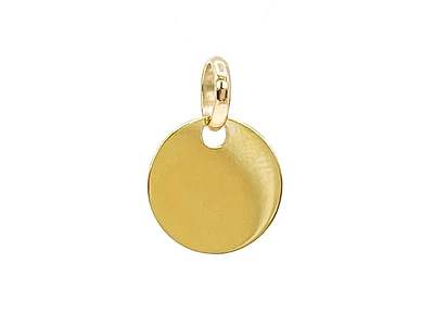 10K Yellow Gold Disc Charm,15MM