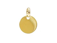 10K Yellow Gold Disc Charm,15MM