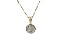 10K White & Yellow Gold 0.10cttw Diamond Pendant, 18"