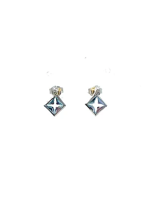 AQUAMARINE AND DIAMOND EARINGS