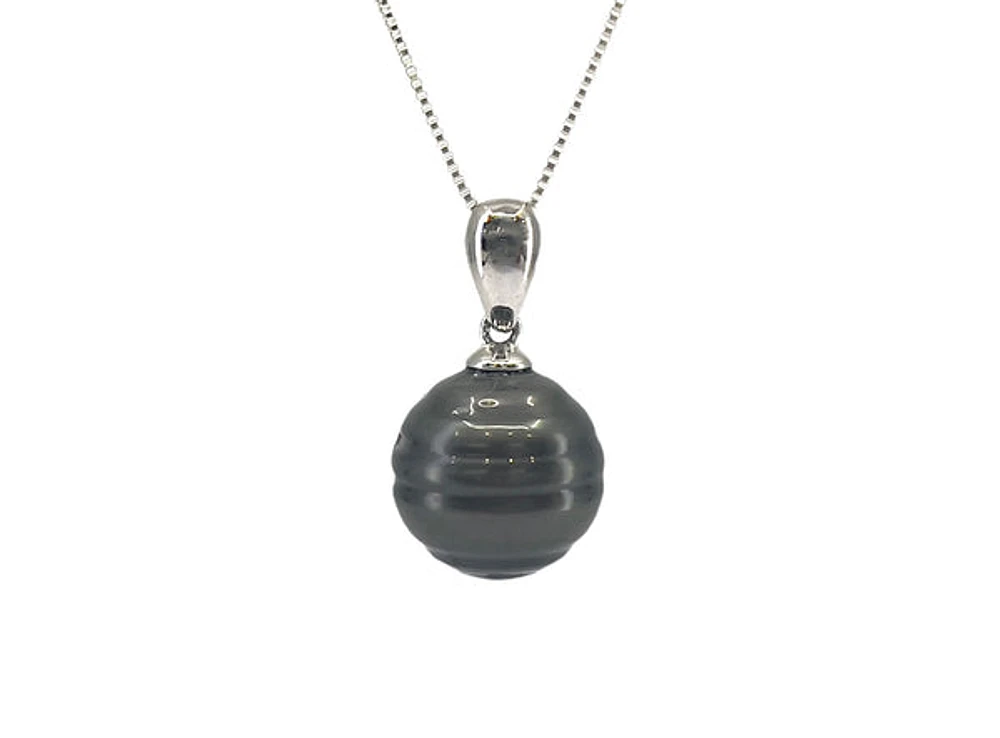 Sterling Silver 12-13mm Tahitian Pearl Pendant - 18"