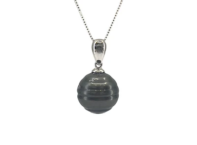 Sterling Silver 12-13mm Tahitian Pearl Pendant - 18"