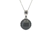 Sterling Silver 12-13mm Tahitian Pearl Pendant - 18"