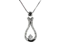 10K White Gold 0.20cttw Canadian Diamond Necklace, 18"