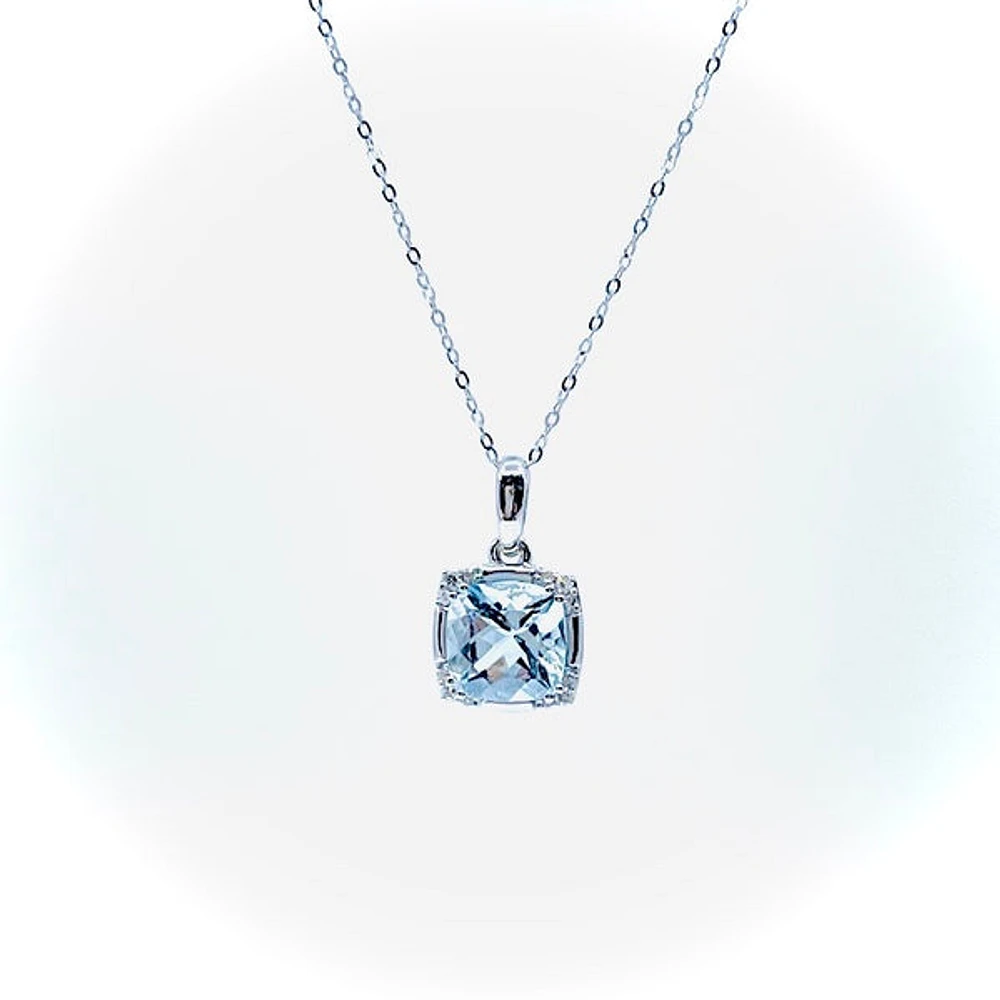 Aquamarine and Diamond Pendant