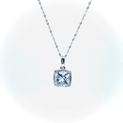 Aquamarine and Diamond Pendant