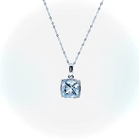 Aquamarine and Diamond Pendant