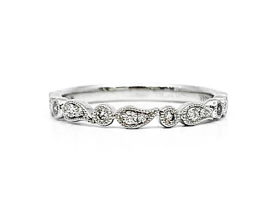 14K White Gold 0.13cttw Diamond Ring - Size 6.5
