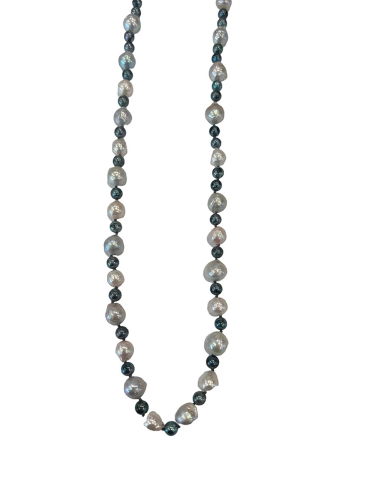 Black & Grey Cultured Pearl Strand - 46"