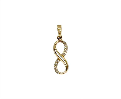 10K Gold Infinity Cubic Zirconia Charm