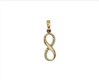 10K Gold Infinity Cubic Zirconia Charm