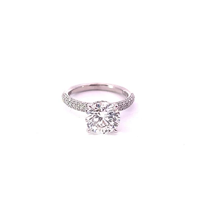 14K White Gold 3.62cttw Lab Grown Diamond Engagement Ring - /