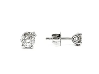 14K White Gold 0.15cttw Round Cut Canadian Diamond Stud Earrings