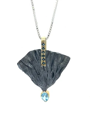 Blue Topaz and Sapphire Pendant