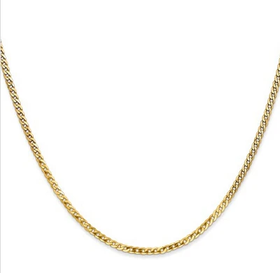 10K Yellow Gold Flat Beveled Curb Chain