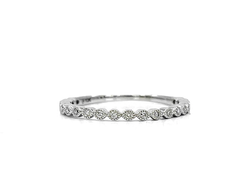 10K White Gold 0.10cttw Diamond Ring, size 6.5