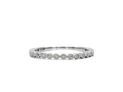 10K White Gold 0.10cttw Diamond Ring, size 6.5