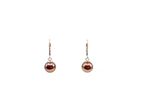 14K Rose Gold South Sea Pearl 9-10mm Earrings