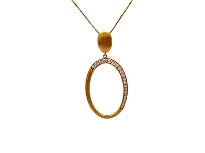 14K Rose Gold 0.19cttw Diamond Pendant, 18"