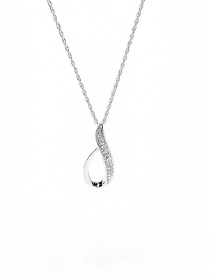 10K White Gold Diamond Pendant