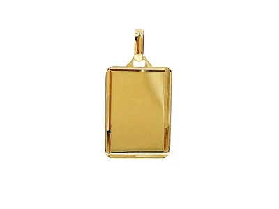 10K Yellow Gold Diamond Cut Engravable Plate Charm