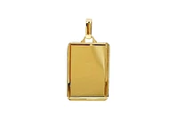 10K Yellow Gold Diamond Cut Engravable Plate Charm
