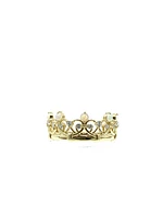 10K Yellow Gold 0.25cttw Genuine Opal & 0.22cttw Diamond Crown Ring - / 4.5