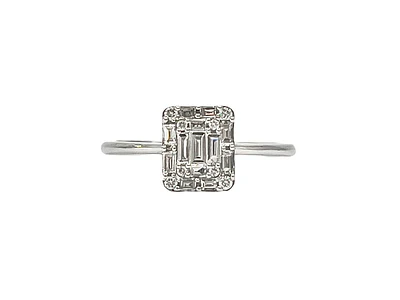 14K White Gold 0.32cttw Diamond Ring - size 7