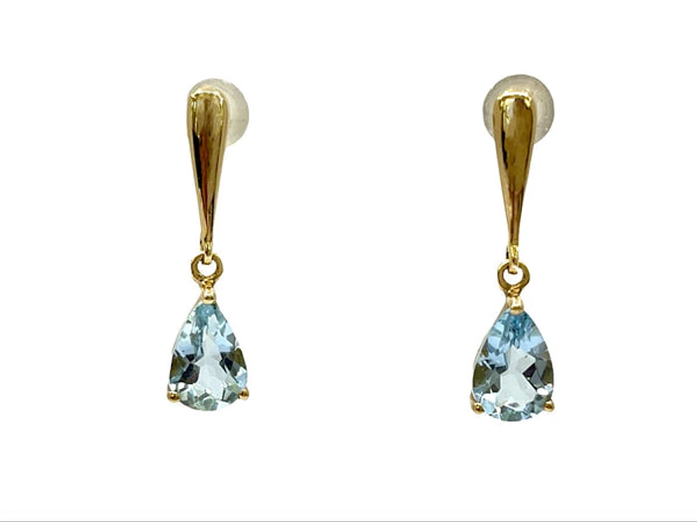 14K Yellow Gold 2.40cttw Aquamarine Earrings