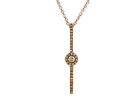 14K Rose Gold 0.13cttw Diamond Pendant, 18"