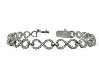 14K White Gold 2.10cttw Diamond Infinity Tennis Bracelet, 7"