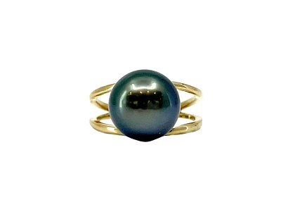 14K Yellow Gold Tahitian Pearl Ring