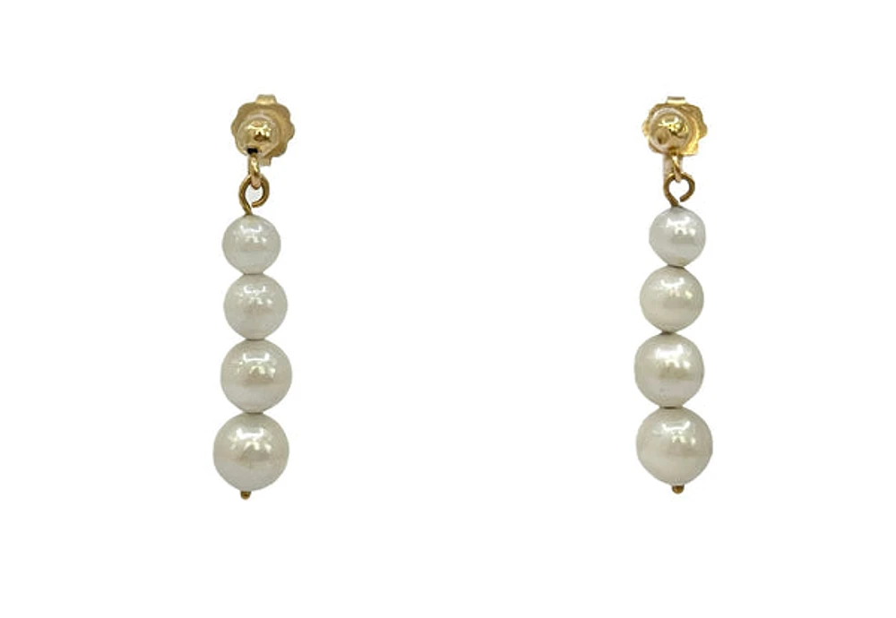 14K Yellow Gold Fresh Water Pearl Earring