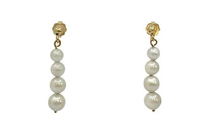 14K Yellow Gold Fresh Water Pearl Earring