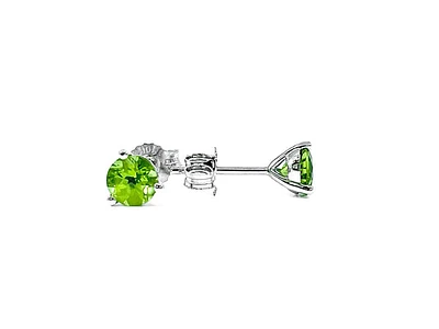 14K White Gold Peridot Stud Earrings