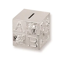 Silver-plated Metal Baby Block Bank