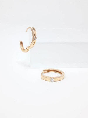 Rose Gold Diamond Hoop Earrings
