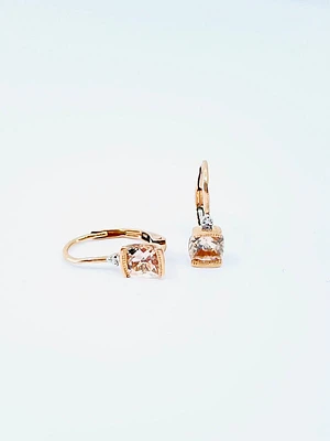 Morganite & Diamond Earrings