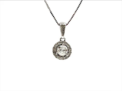 14K White Gold 0.33cttw Canadian Diamond Pendant - 18 Inches