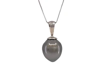10/14K White Gold Tahitian Pearl Pendant