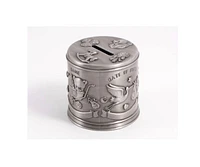Pewter Engraveable Stork Baby’s First Money Bank