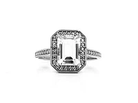10K White Gold  2.0cttw Genuine White Topaz Ring, size 6.75