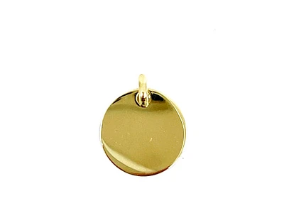 10K Yellow Gold Disc Charm, 13mm