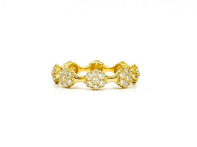 14K Yellow Gold 1.10cttw Diamond Eternity Ring, size 6