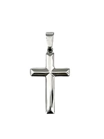 925 Sterling Silver 34mm x 20mm Hollow Pyramid Style Cross Charm