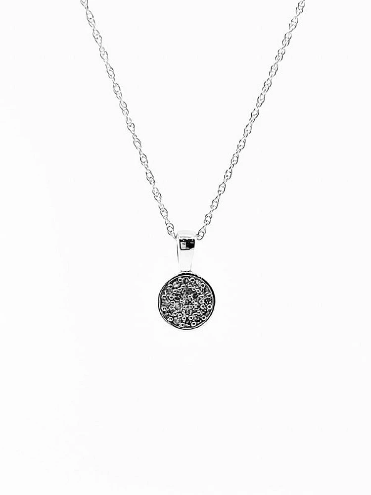 10K White Gold Diamond Pendant